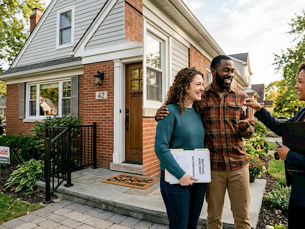 Couple buying a home